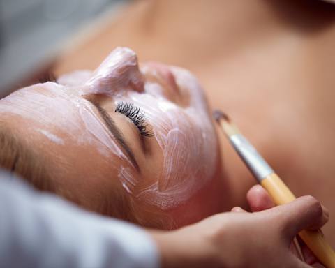 Cosmetic mask at beauty salon